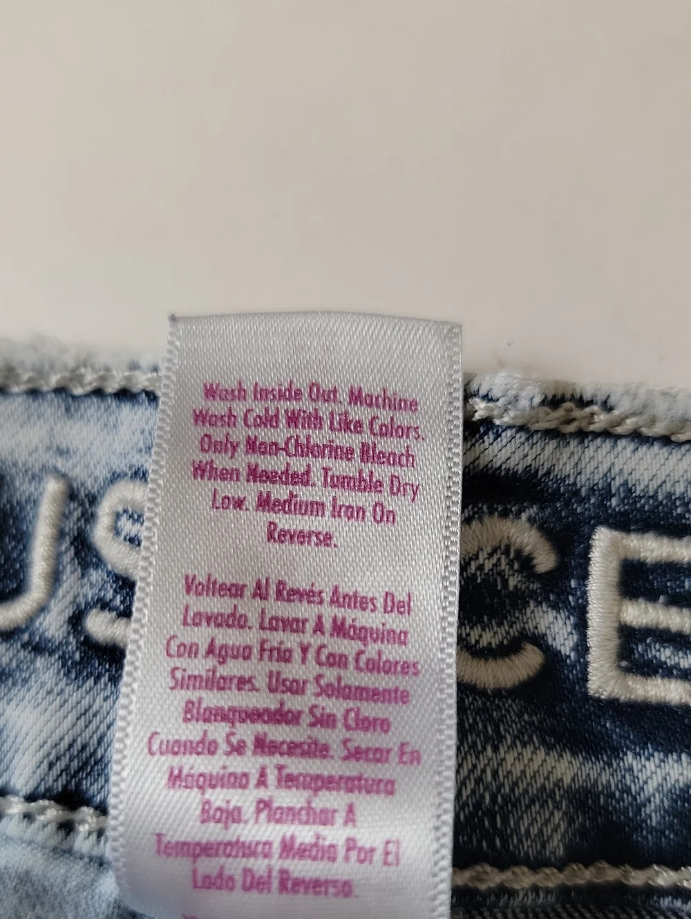 Justice Girls Light Wash Blue Denim Jeans Embroidered Logo Distressed Size 12